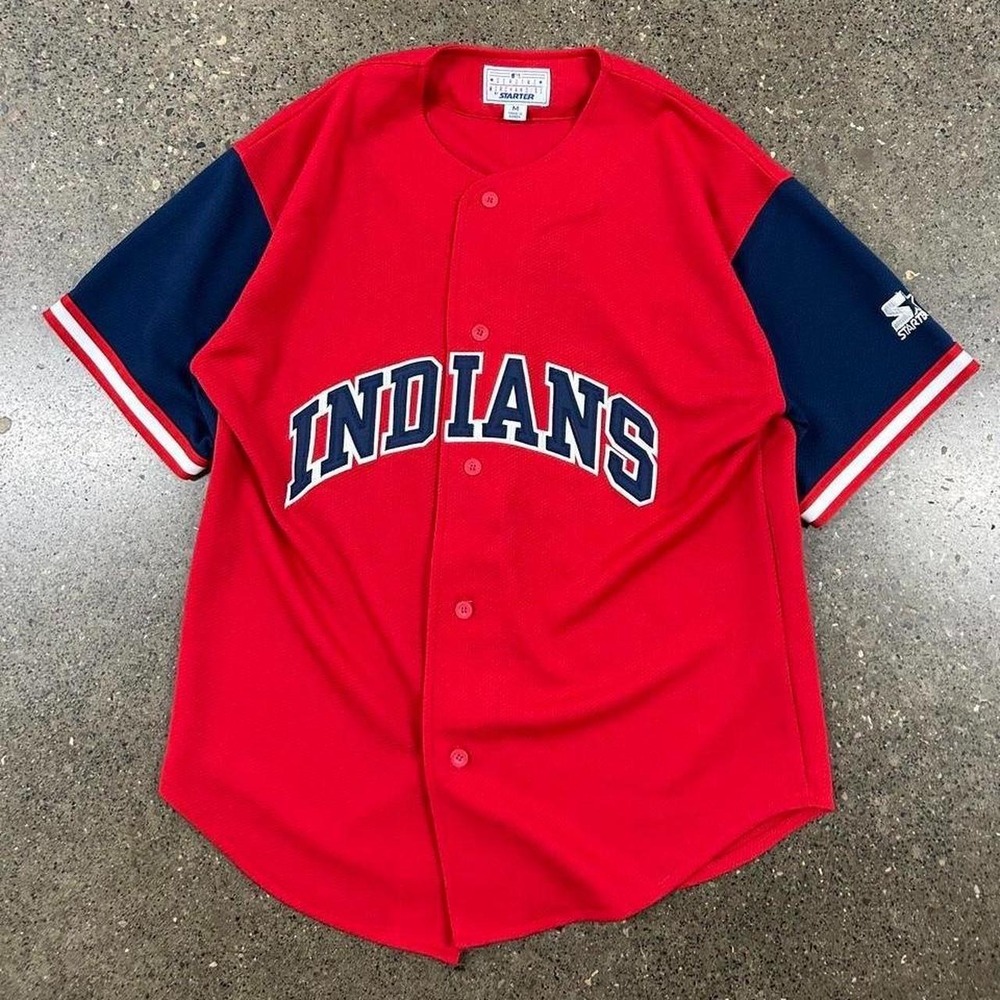Vintage 90s Starter Cleveland Indians MLB Baseball Jersey (Size M)